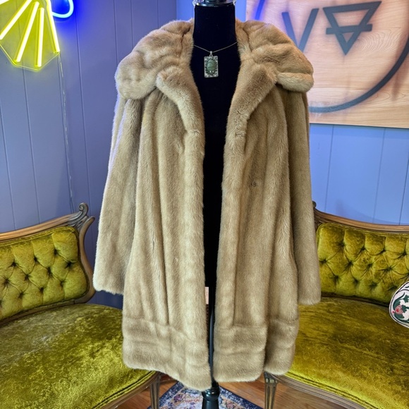 Vintage Jackets & Blazers - Vintage 60s Tissavel From France Faux Fur For Country Pacer Coat